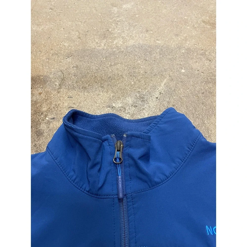 The North‎ Face Jacket Mens Medium Blue Fleece Softshell Full Zip Hiking Trail